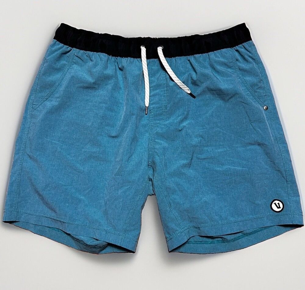 Vuori Kore 7" Lined Training Shorts Teal Blue Mens Size XL Athletic Gym Workout